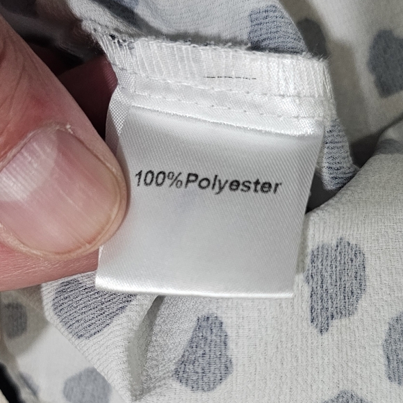 SimpleFun Dalmatian Print Blouse XL Black White Dot Animal Print Y2K Preppy - Picture 5 of 7